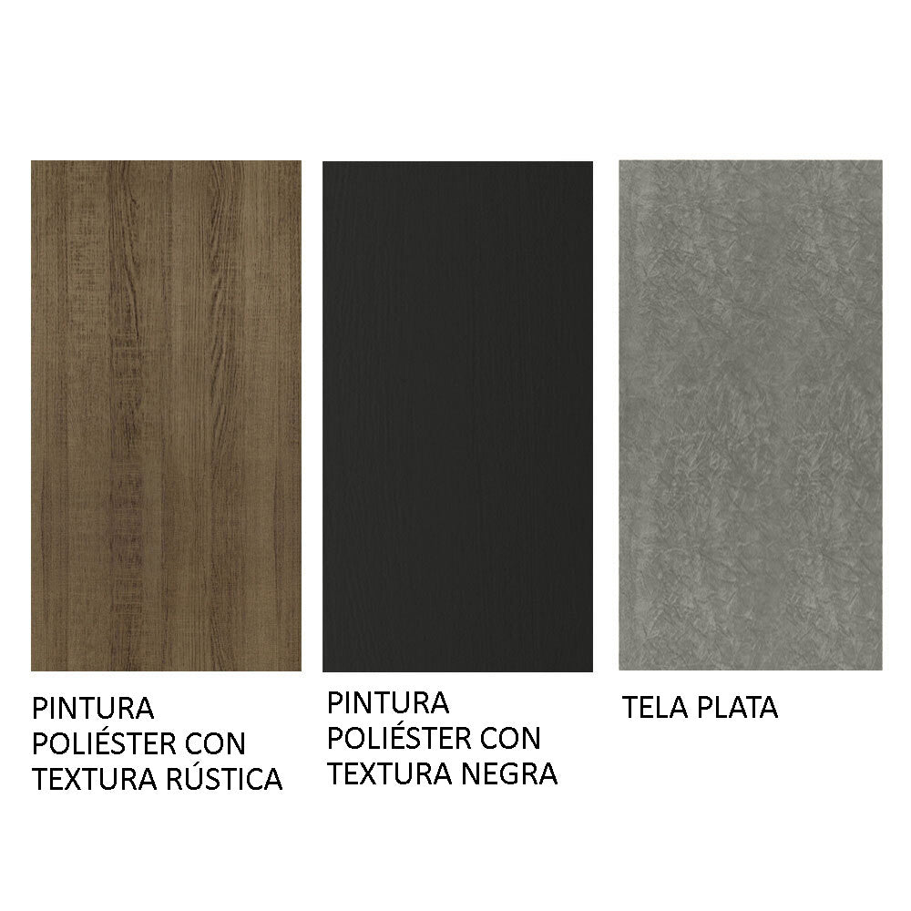 Juego de Comedor con Mesa con Encimera y 4 Sillas Marrón/Negro/Silver Keila