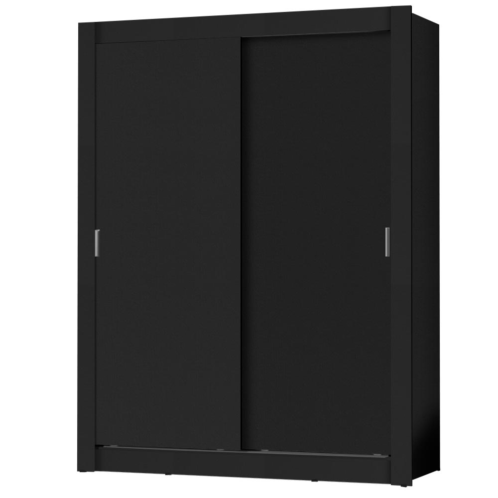 Clóset Soltero Dallas Plus 2 Puertas Correderas 4 Cajones Negro