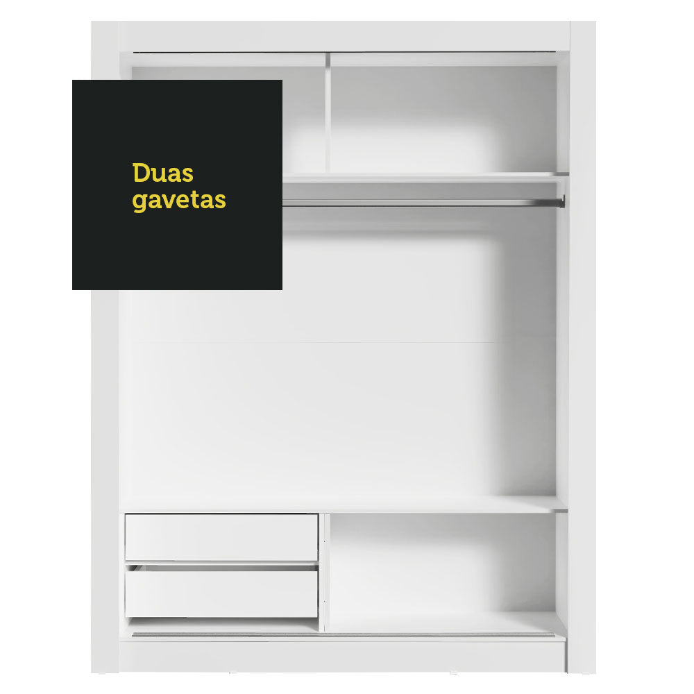 Clóset Soltero Dallas 2 Puertas Corredizas 2 Cajones Blanco/Marrón