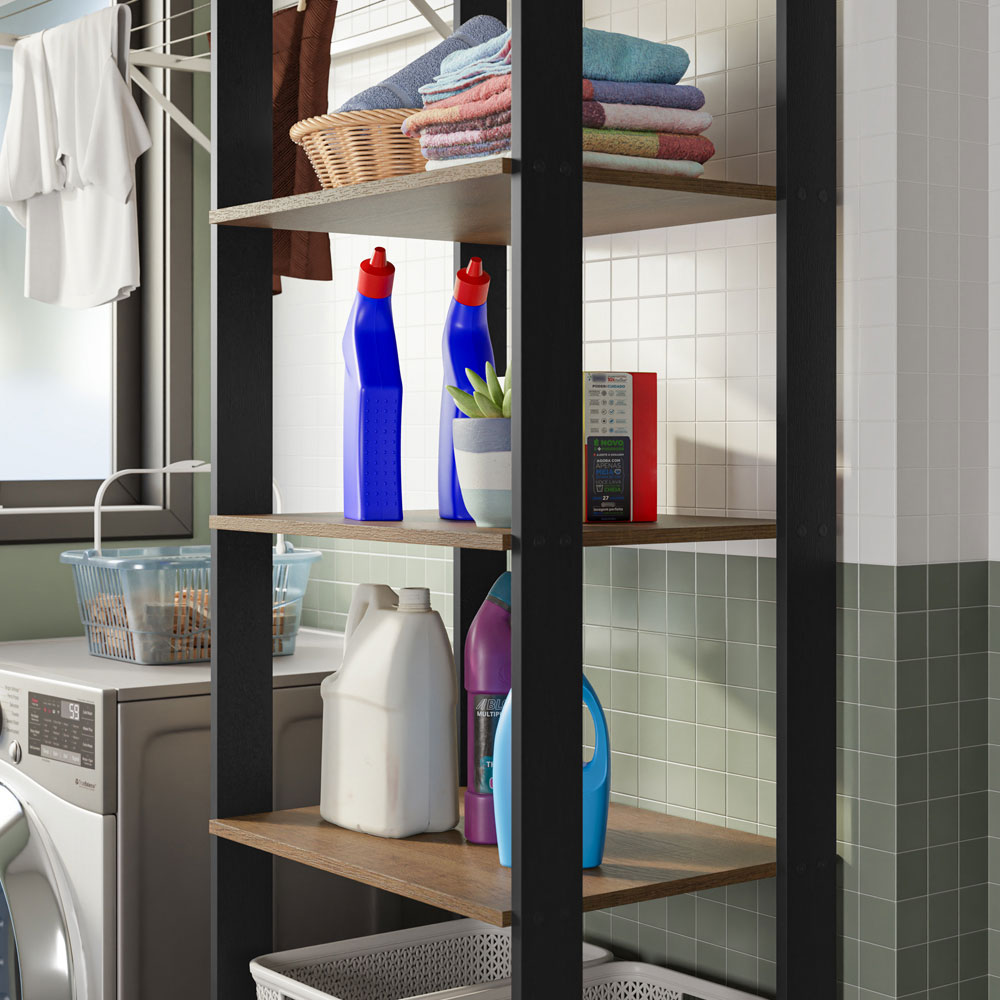 Estante Multiuso para Lavadero 59cm Marrón/Negro