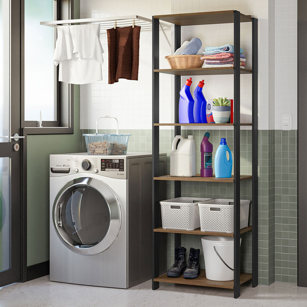 Estante Multiuso para Lavadero 59cm Marrón/Negro