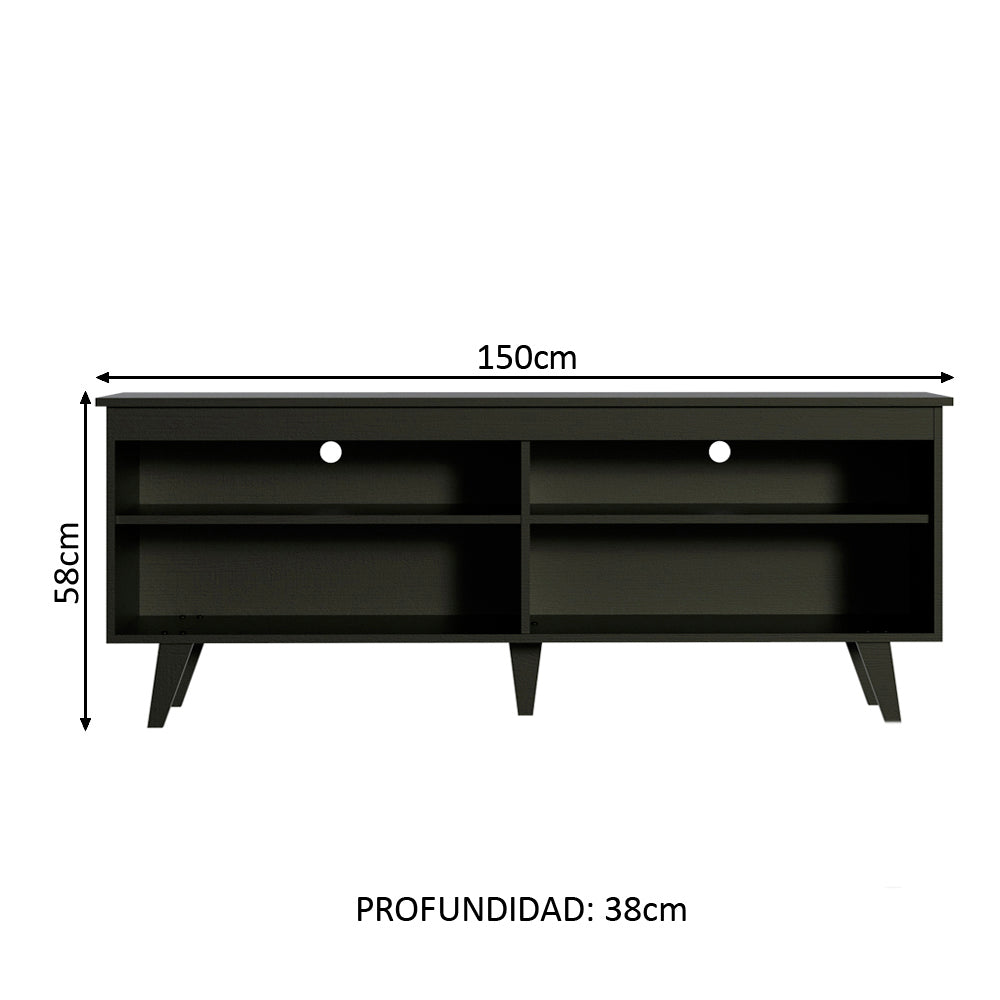 Mueble para TV Hasta 65'' Udine con Patas Negro