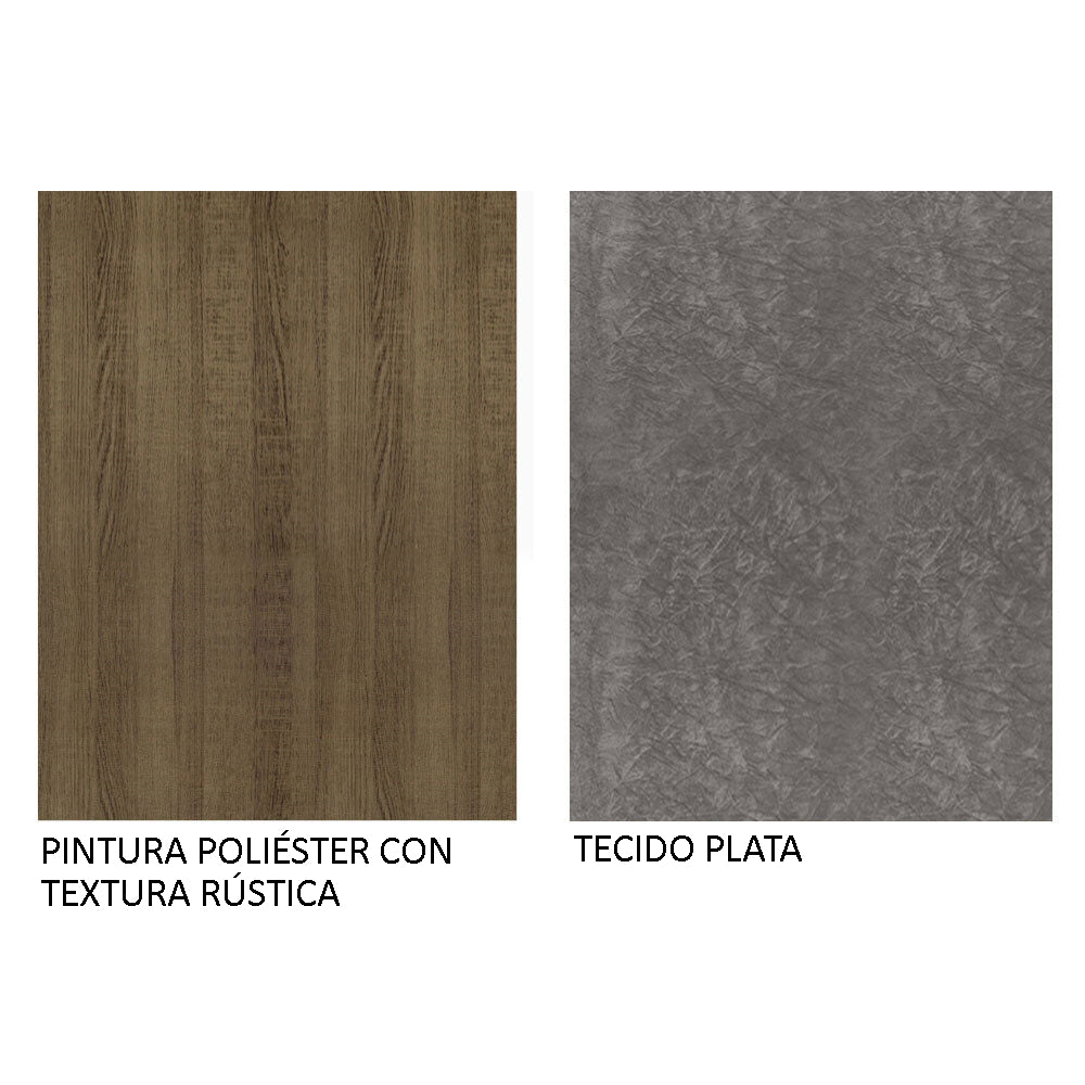 Juego de Comedor Mesa con Encimera de Madera y 4 Sillas Marrón/Silver Keila