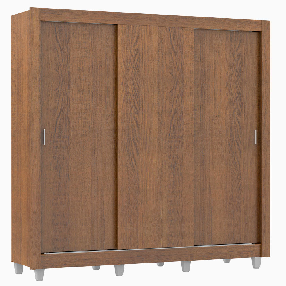 Clóset Matrimonial Lyon Plus 3 Puertas Correderas 4 Cajones con Patas Marrón