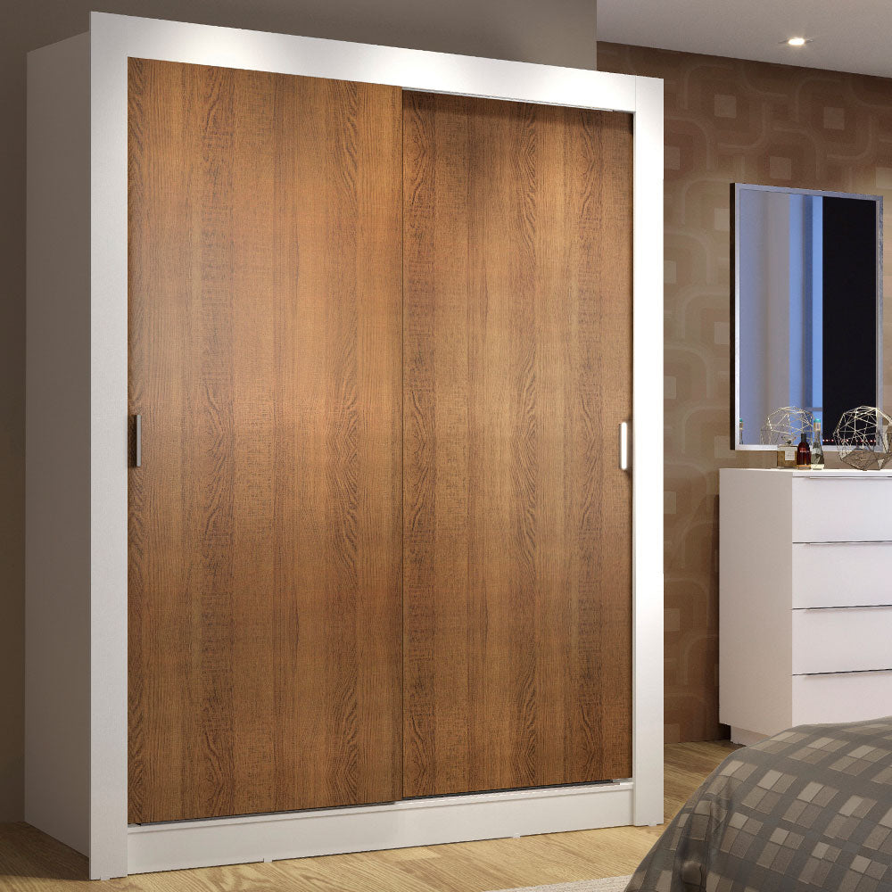 Clóset Soltero Denver 2 Puertas Corredizas Blanco/Marrón