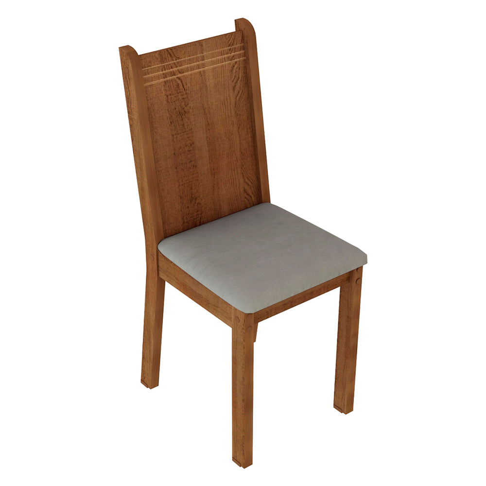 Juego de 6 Sillas 4290 Marrón/Sintético Beige