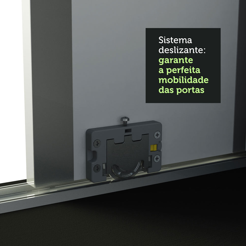 Clóset Matrimonial 100% MDF Royale 3 Puertas Corredizas con Espejos Negro