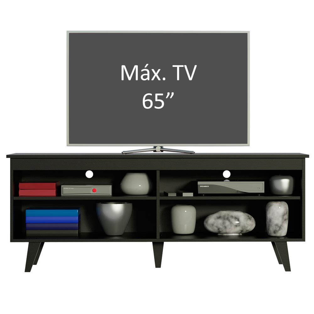 Mueble para TV Hasta 65'' Udine con Patas Negro