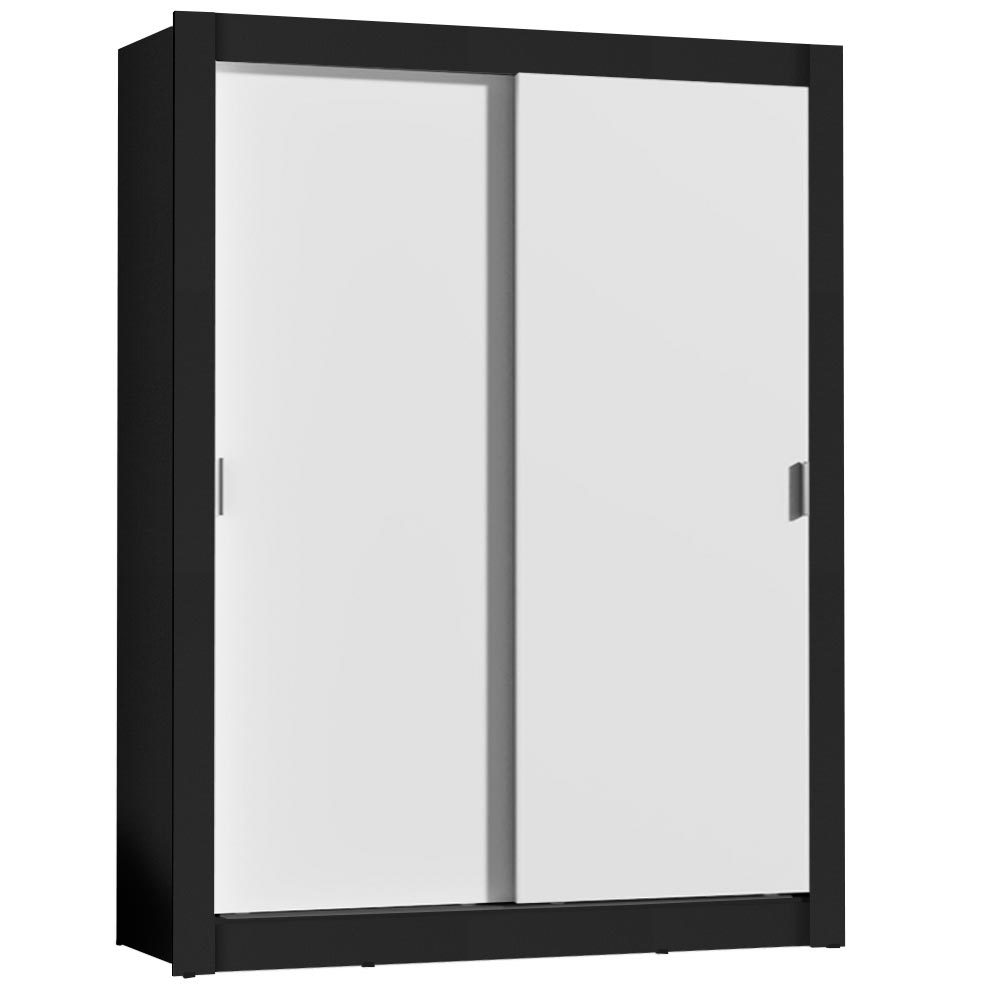 Clóset Soltero Dallas 2 Puertas Correderas 2 Cajones Negro/Blanco