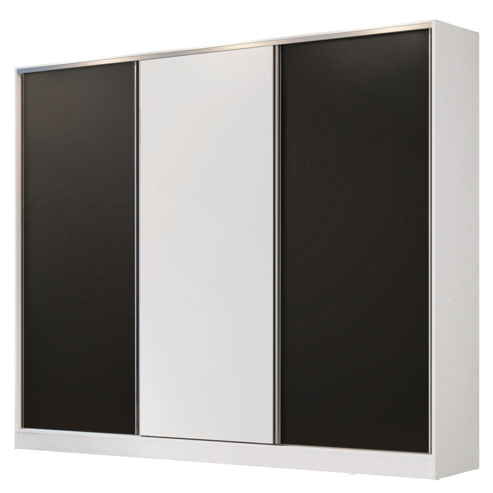 Clóset Matrimonial 100% MDF Royale 3 Puertas Corredizas Blanco/Negro/Blanco