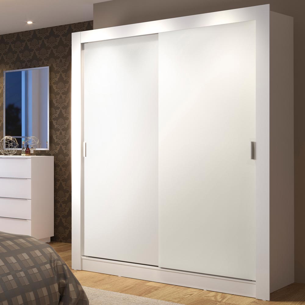 Clóset Soltero Dallas Plus 2 Puertas Correderas 4 Cajones Blanco