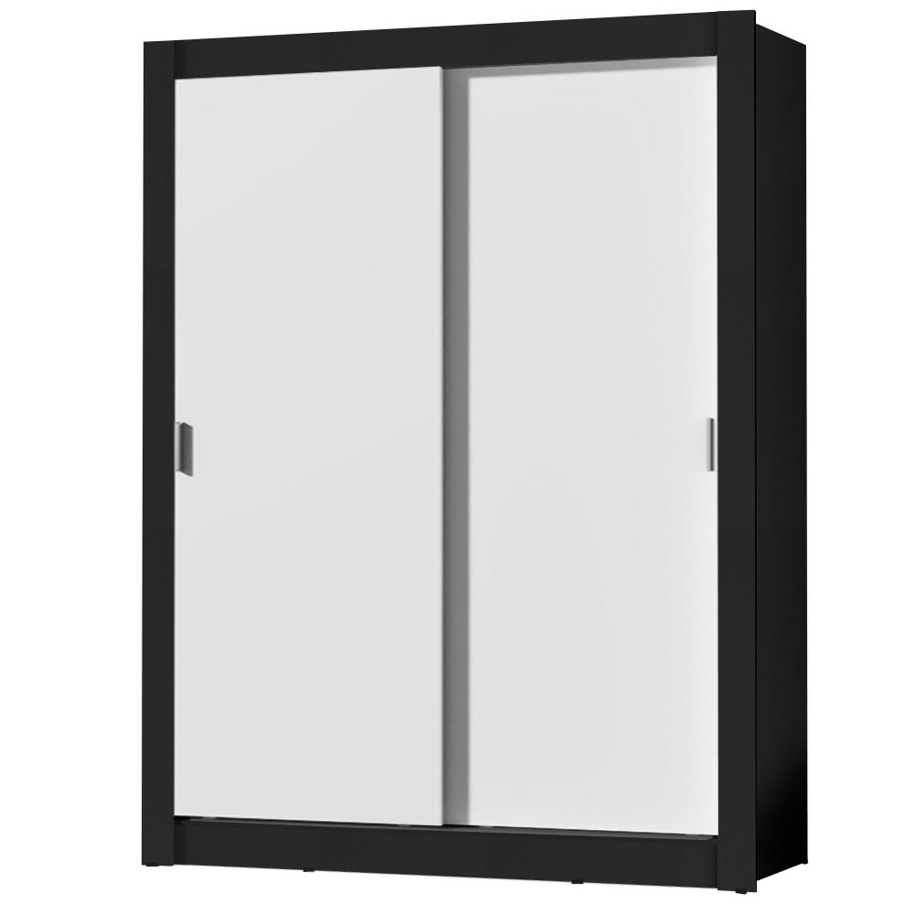 Clóset Soltero Dallas Plus 2 Puertas Correderas 4 Cajones Negro/Blanco