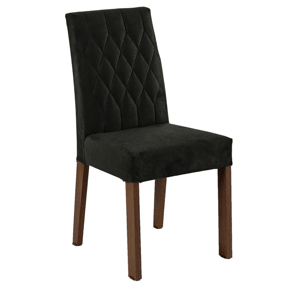 Juego de Comedor Mesa con Encimera de Vidrio 4 Sillas Marrón/Negro/Oxford Reale