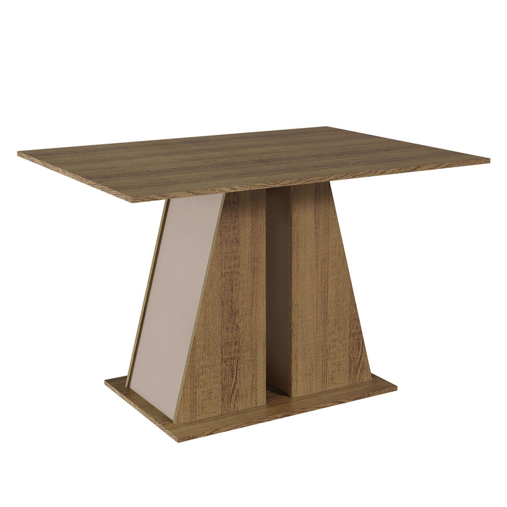Juego de Comedor Mesa Encimera de Madera 6 Sillas Marrón/Crema/Beige Wendy
