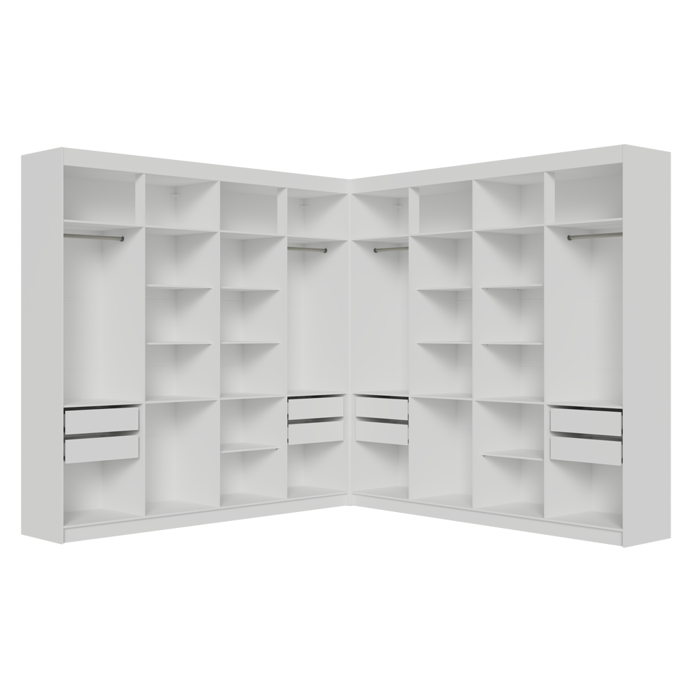 Clóset Esquinero 522 cm 8 Cajones Blanco Venus Madesa