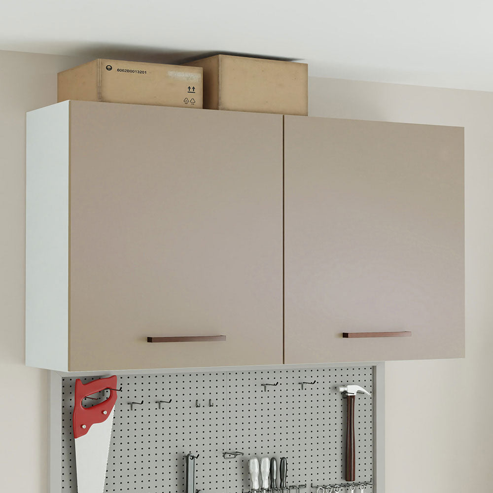 Gabinete Superior Multiuso Garaje 120cm Blanco/Crema
