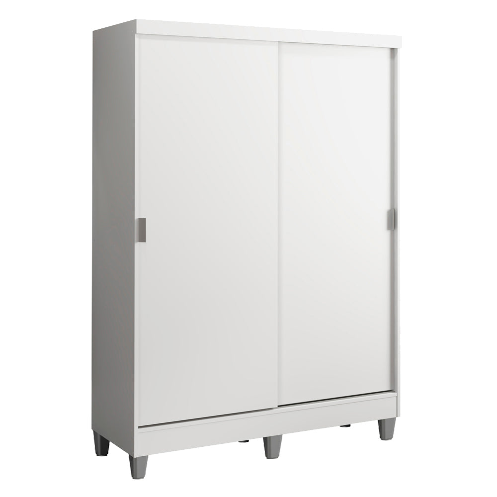 Clóset Soltero Luke 2 Puertas Corredizas Madera con Pies Blanco