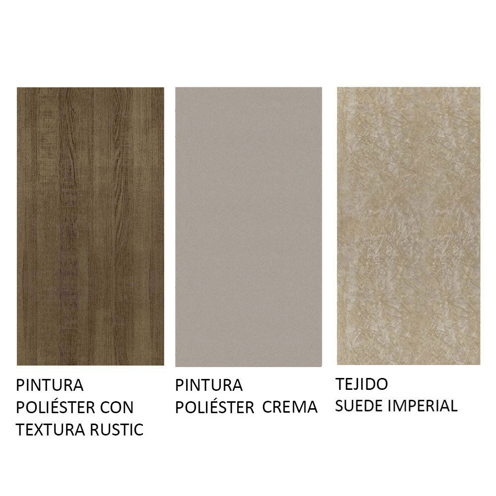 Juego de Comedor Mesa con Encimera de Vidrio con 4 Sillas Marrón/Crema/Imperial Evelin