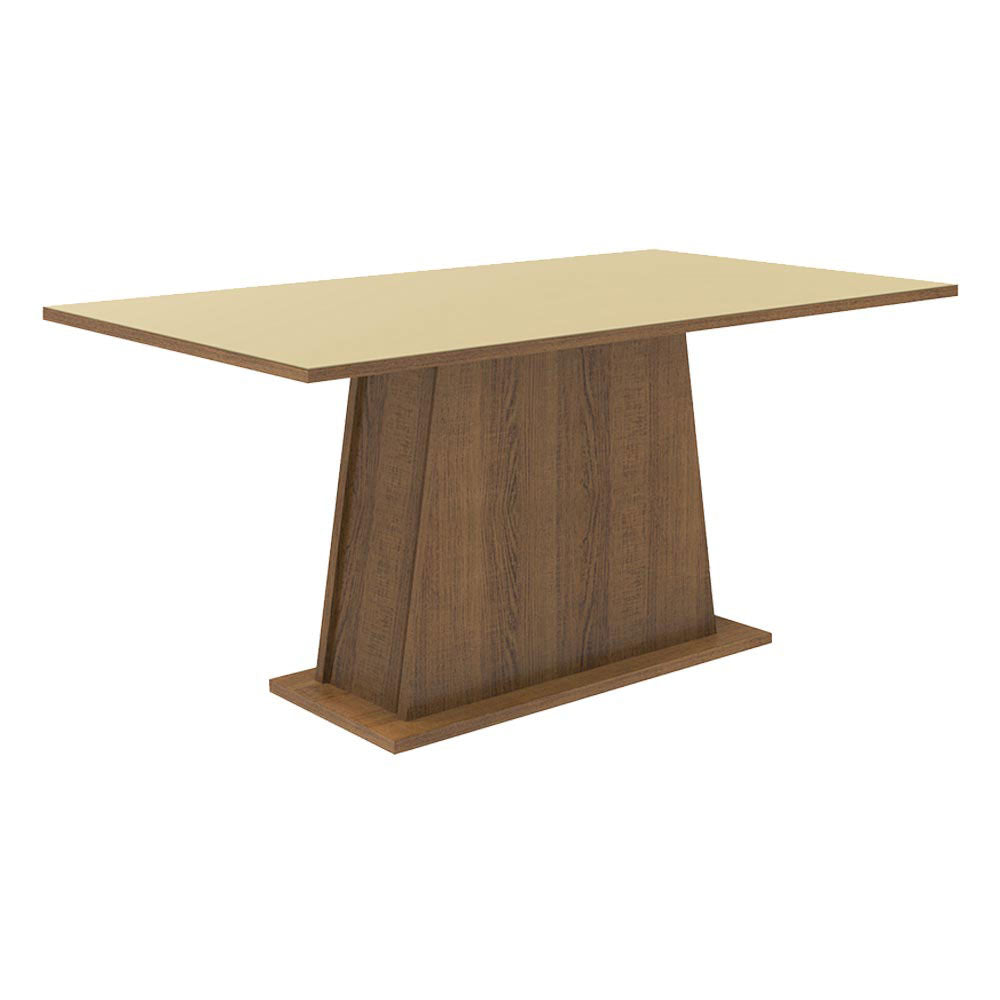 Juego de Comedor Mesa con Encimera de Madera 4 Sillas Marrón/Crema/Silver Ashley