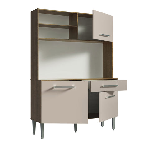 Mueble de Cocina Compacto 120cm Marron/Crema Life Madesa