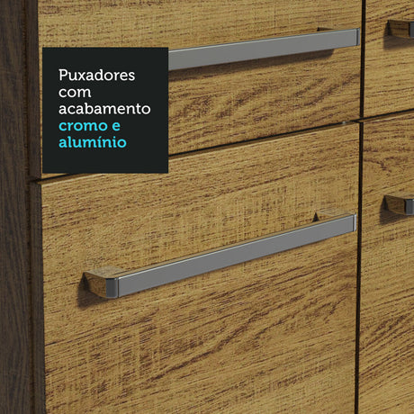 Cocina Integral 229cm Con Fregadero Marrón Emilly Madesa 10