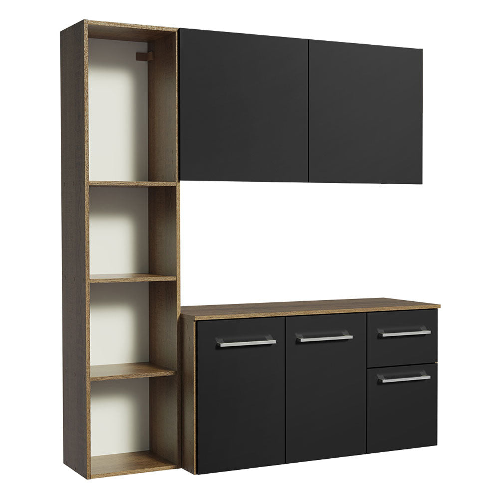 Mueble de Cocina Compacto 120cm Marron/Negro Easy Madesa