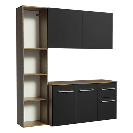 Mueble de Cocina Compacto 120cm Marron/Negro Easy Madesa