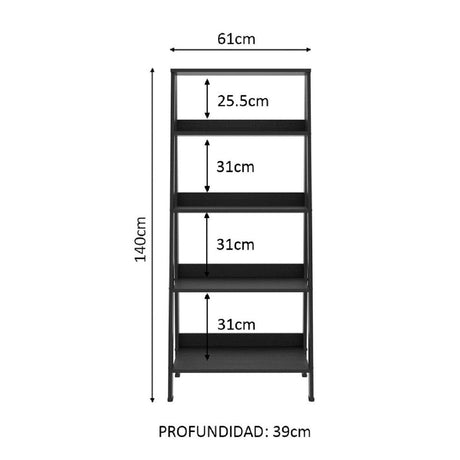 Mueble Biblioteca Librero Madesa Con 4 Niveles