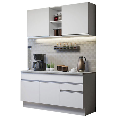 Cocina Compacta 150cm Blanco Glamy Madesa 01