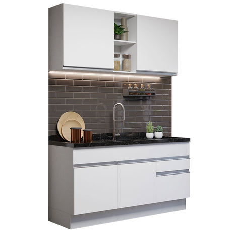 Cocina Compacta 150cm Blanco Glamy Madesa 02