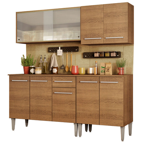 Cocina Compacta 169cm Marrón Emilly Box Madesa 03 - Marrón