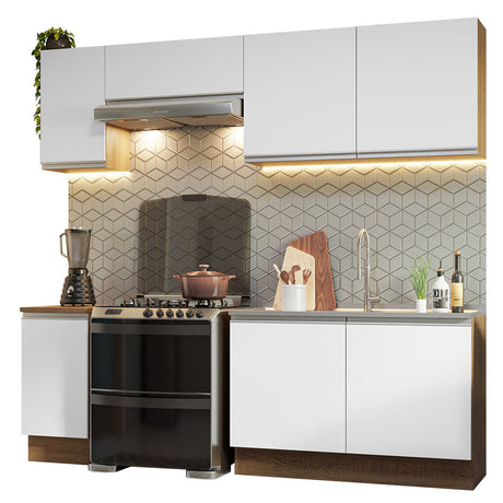 Cocina Integral 240cm Marrón/Blanco Glamy Madesa 10