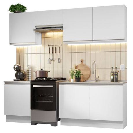 Cocina Integral 240cm Blanco Glamy Madesa 09