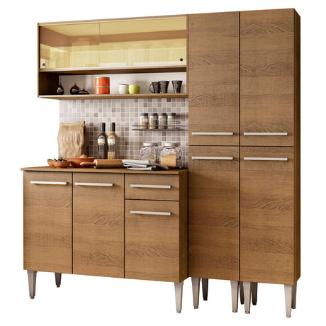 Cocina Compacta 169cm Marrón Emilly Winter Madesa 08