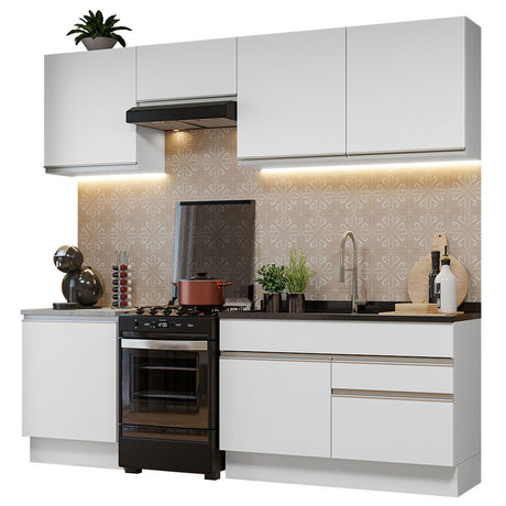 Cocina Integral 240cm Blanco Glamy Madesa 08
