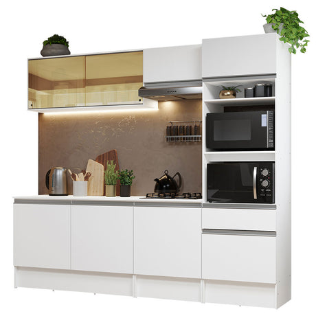 Cocina Integral 240cm Blanco Diamante Madesa 06