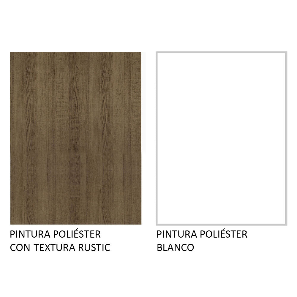 Ropero Doble Madesa Monaco 3 Puertas Corredizas 2 con Espejo - Marron/Blanco