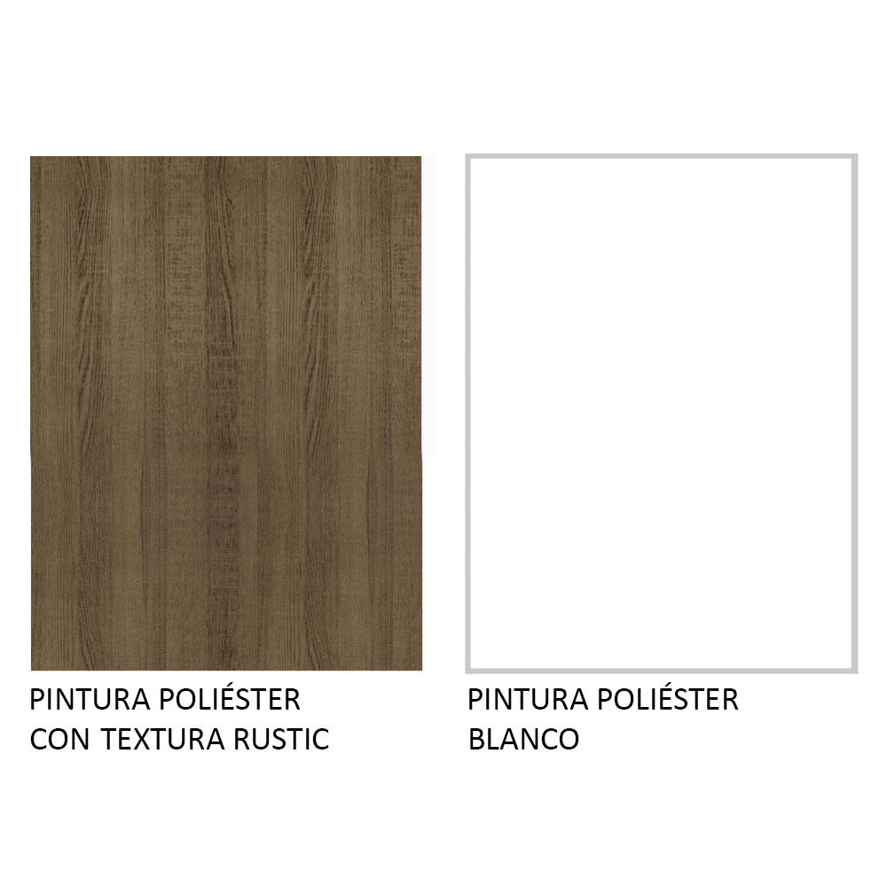 Ropero Doble Madesa Monaco 3 Puertas Corredizas 1 con Espejo - Marron/Blanco