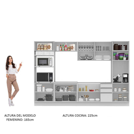Cocina Integral 330cm Blanco Glamy Madesa 01