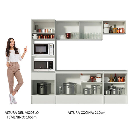 Mueble de Cocina Integral 240cm Blanco Diamante Madesa