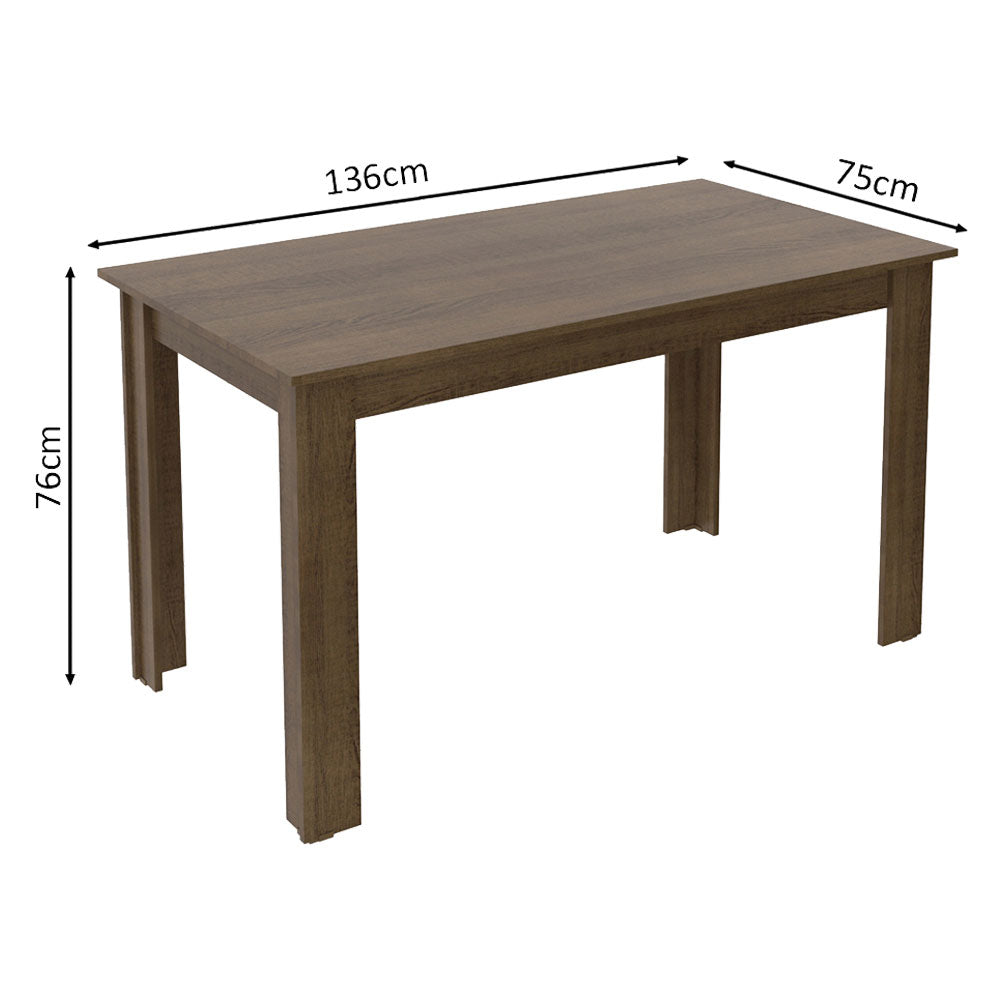 Juego de Comedor Mesa Tablero de Madera 6 Sillas Marrón/Crema/Beige Bahamas Madesa