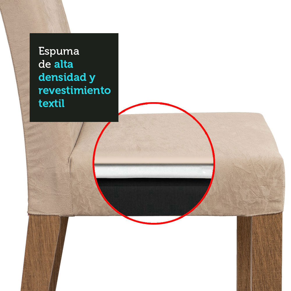 Juego de Comedor Madesa Patricia Mesa con Tablero de Vidrio y 6 Sillas Marrón/Crema/Imperial