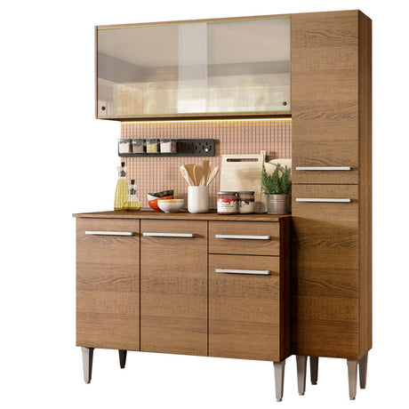 Cocina Compacta 137cm Marrón Emilly Force Madesa 02