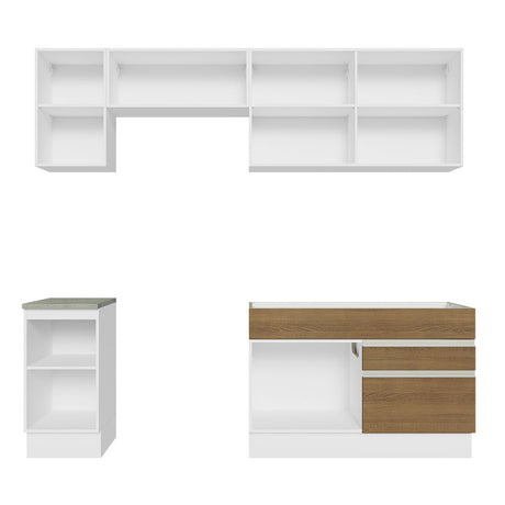 Cocina Integral 240cm Blanco/Marrón Glamy Madesa 07