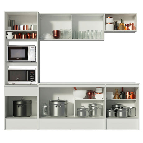 Mueble de Cocina Integral 240cm Blanco Diamante Madesa