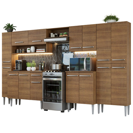 Cocina Integral 325cm Emilly Marrón Madesa 02