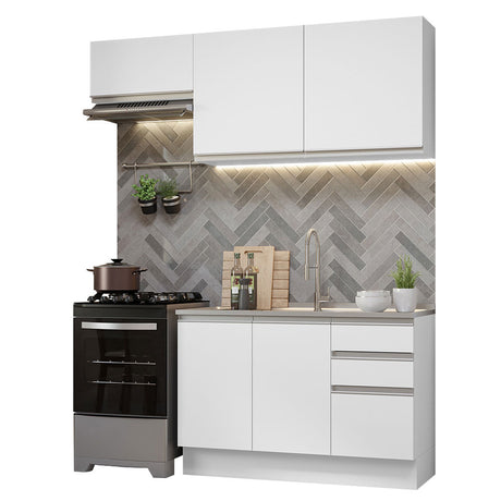 Cocina Compacta 180cm Blanco Glamy Madesa 09