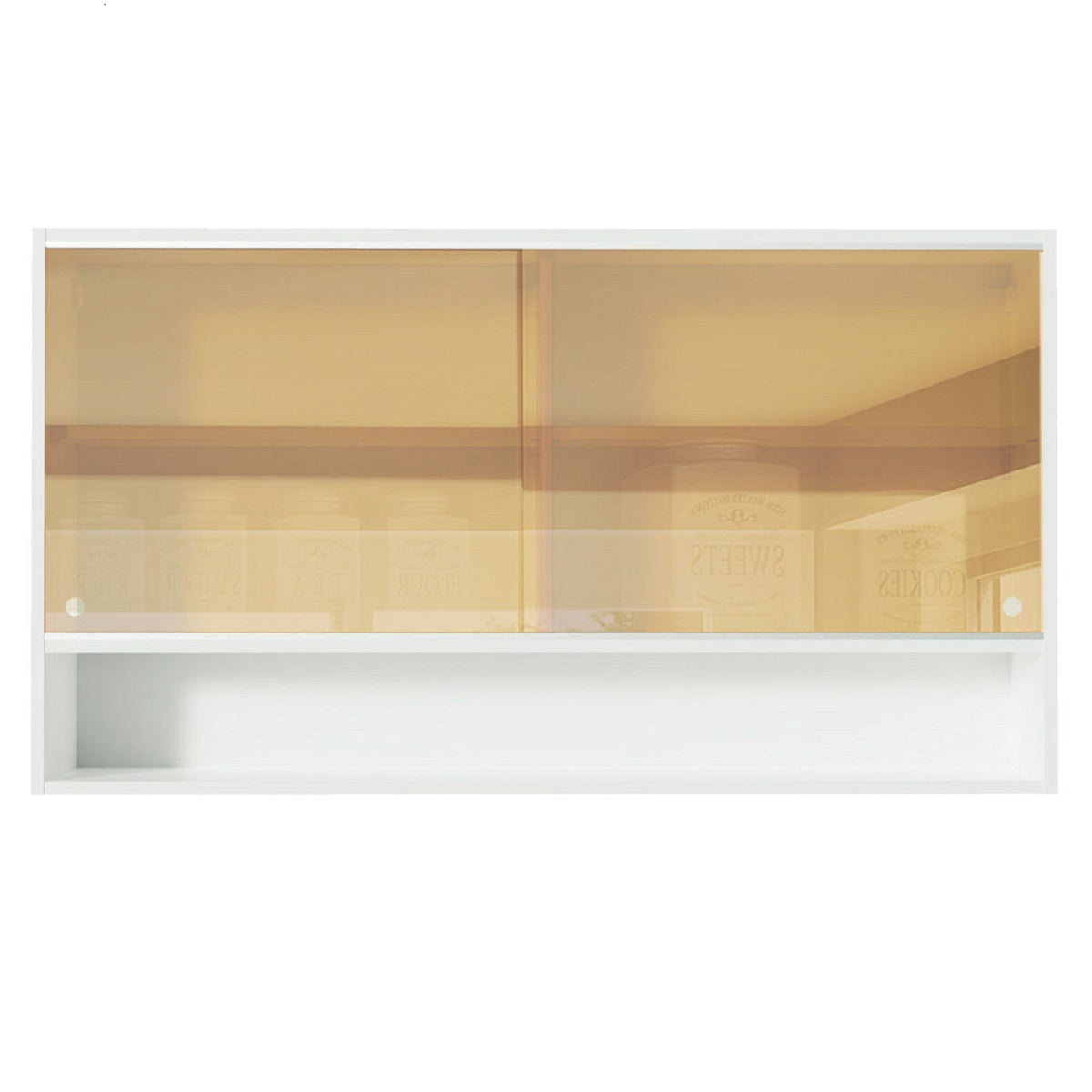 Alacena 2 Puertas Corredizas De Cristal Madesa - 120 Cm Blanco