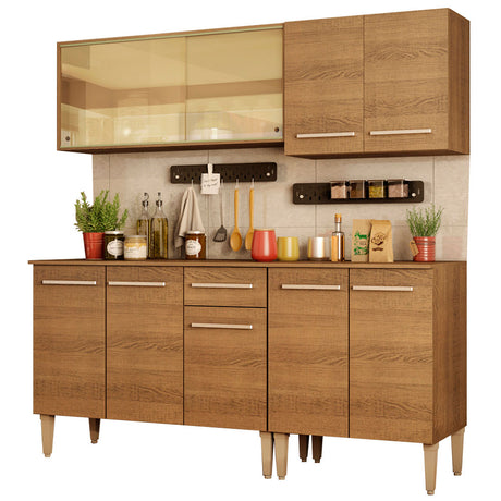 Cocina Compacta 169cm Marrón Emilly Drive Madesa 04