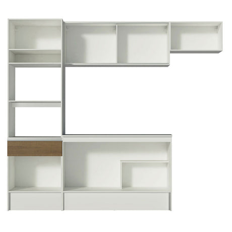 Cocina Integral 240cm Blanco/Marrón Topazio Madesa 01
